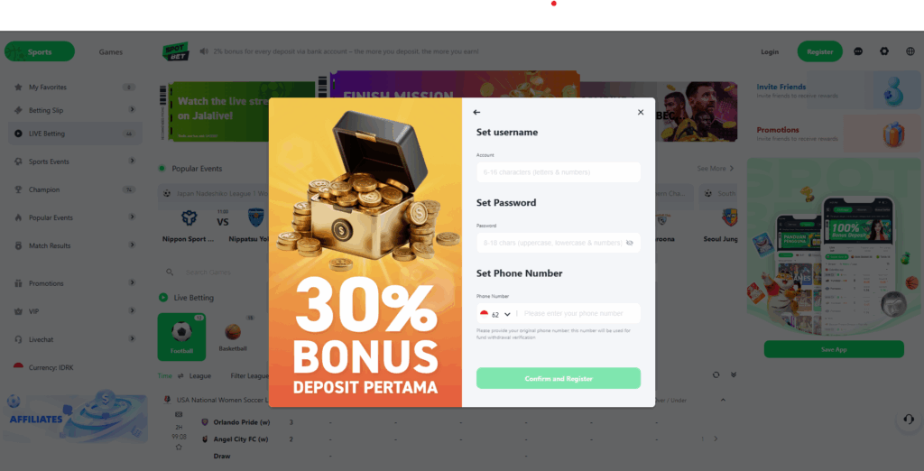 Petunjuk untuk Mendaftar Akun Daftar Spotbet